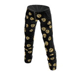 Gold Skull Pattern Crop Jeans