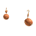 Golden Orange Fluffy Earrings