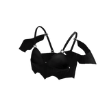 Goth Black Bat Leather Crop