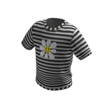 Goth Striped Flower T-Shirt