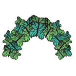 Green & Aqua Butterfly Headband