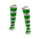 Green and White Stripe Leg Warmers