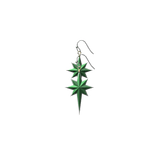 Green Christmas Star Earrings