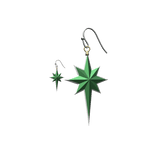 Green Christmas Star Earrings