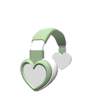Green Heart Headphones