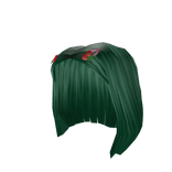 Green Long Bob With Cherry Clips
