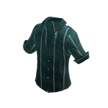 Green Striped  Half Buttoned Shirt