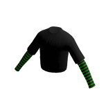 Green Striped Layered Crop Top