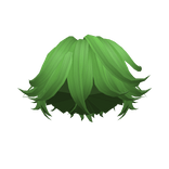 Green Styled Pushed Hair