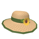 Green Wide Brim Sunflower Straw Hat