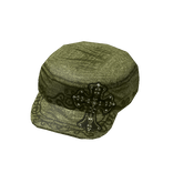 Green Y2K Jewelled Out Cross Cap