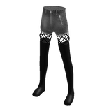 ✅ Grey jeans shorts emo goth black Halloween denim