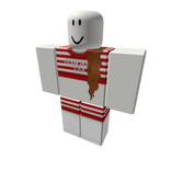 🄶 guess jeans red + white striped top w brwn