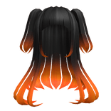 Half up Half Down Pigtails Black to Orange