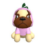 Halloween pug with pink pumpkin hoodie