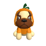 Halloween pug with pumpkin hoodie