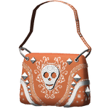 Halloween Skull Diamond Studded Bag In Orange- 1.0