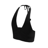 Halter Black Bikini Top with Hearts