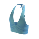 Halter Blue Bikini Top with Hearts