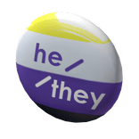 He / They Non-Binary Pronoun Pin