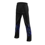 High Waist Black Jeans with Blue flame