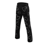 High Waist Black Jeans With Hearts