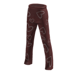 High Waist Brown Jeans with Hearts