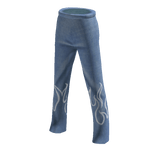 High Waist Jeans with White Flame