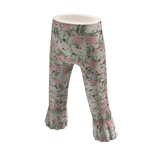 Highwaist Flare Capris - White & Floral