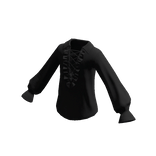 Hot Topic Black Ruffle Lace-Up Long-Sleeve Shirt