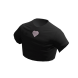 Hot Topic Pink Heart MockNeck Crop Top