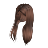 Iconic over the shoulder hair in brown