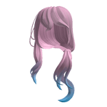 Ish Bluish Pink low Ponytail