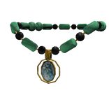 Jade Necklace with Shell Pendant