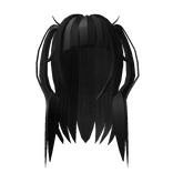 ♡ kawaii black pigtails down the shoulder y2k cute