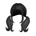 Kawaii Swirly Pigtails (Black)