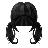 Kawaii Y2K Swirly Pigtails in Black