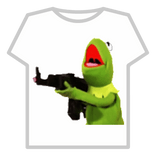 Kermit the frog with a Ak47 meme t-shirt impostor