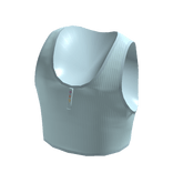 Kidcore Heart Buttons Tank Top in Pastel Blue