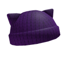 Kitty Knit Beanie (Purple)