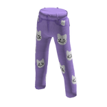 Kitty Pattern Pants Purple