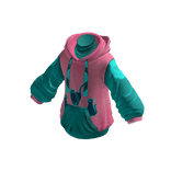 Kitty Paw Oversized Hoodie Pink & Green