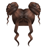 Large curly messy buns in brown