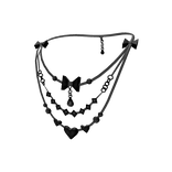 Layered Bow & Hearts Necklace