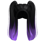 Long Black & Purple High Set Pigtails