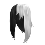 Long Black & White Anime Hair