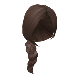 Long Curtain with Braided Side-Ponytail (brown)