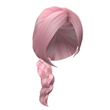 Long Curtain with Braided Side-Ponytail (pink)