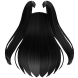 Long Hair Extensions w/ Pigtails in Black