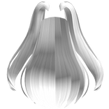 Long Hair Extensions w/ Pigtails in White